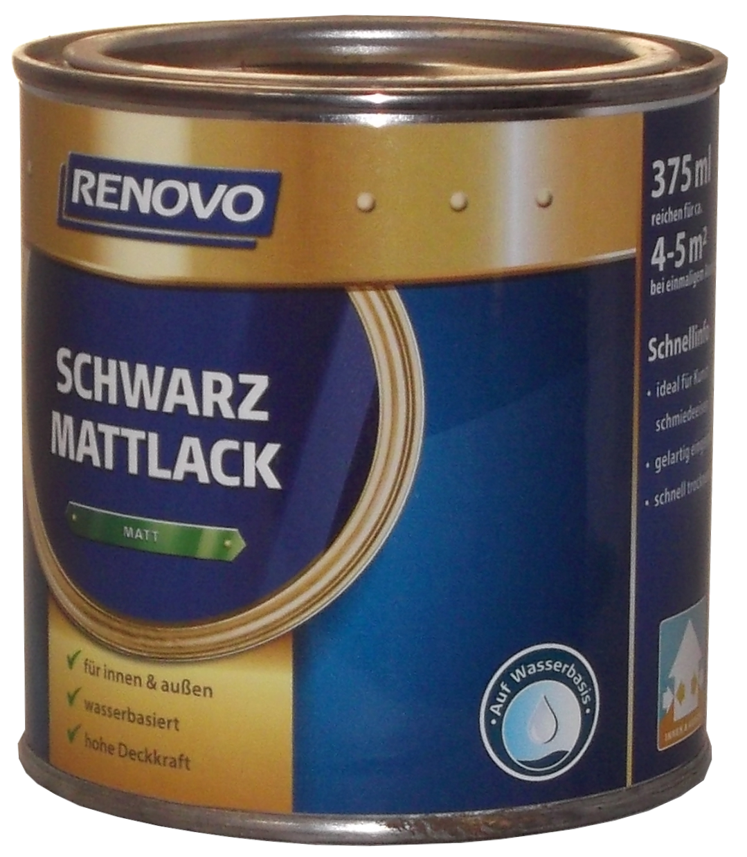 375ml Renovo Schwarz Mattlack Kunstschmiedelack 375ml Renovo Schwarz Mattlack Kunstschmiedelack