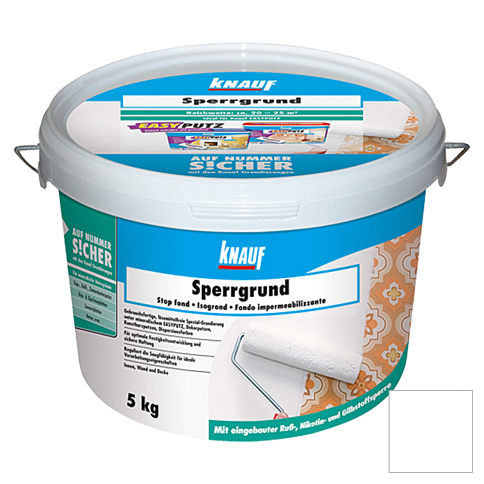 5kg Knauf Sperrgrund Weiß, Nikotinsperre 5kg Knauf Sperrgrund Weiß, Nikotinsperre