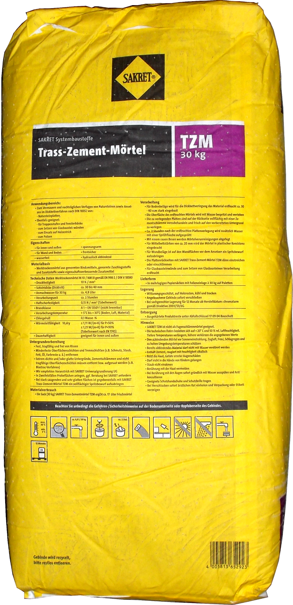 30kg Sakret Trass-Naturstein-Mörtel TZM 30kg Sakret Trass-Naturstein-Mörtel TZM