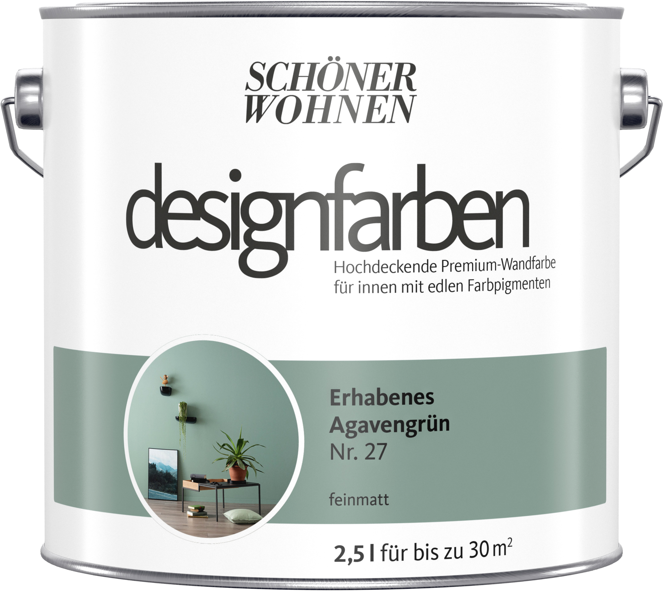 2,5L Schöner Wohnen Designfarbe Erhabenes Agavengrün 27 2,5L Schöner Wohnen Designfarbe Erhabenes Agavengrün 27