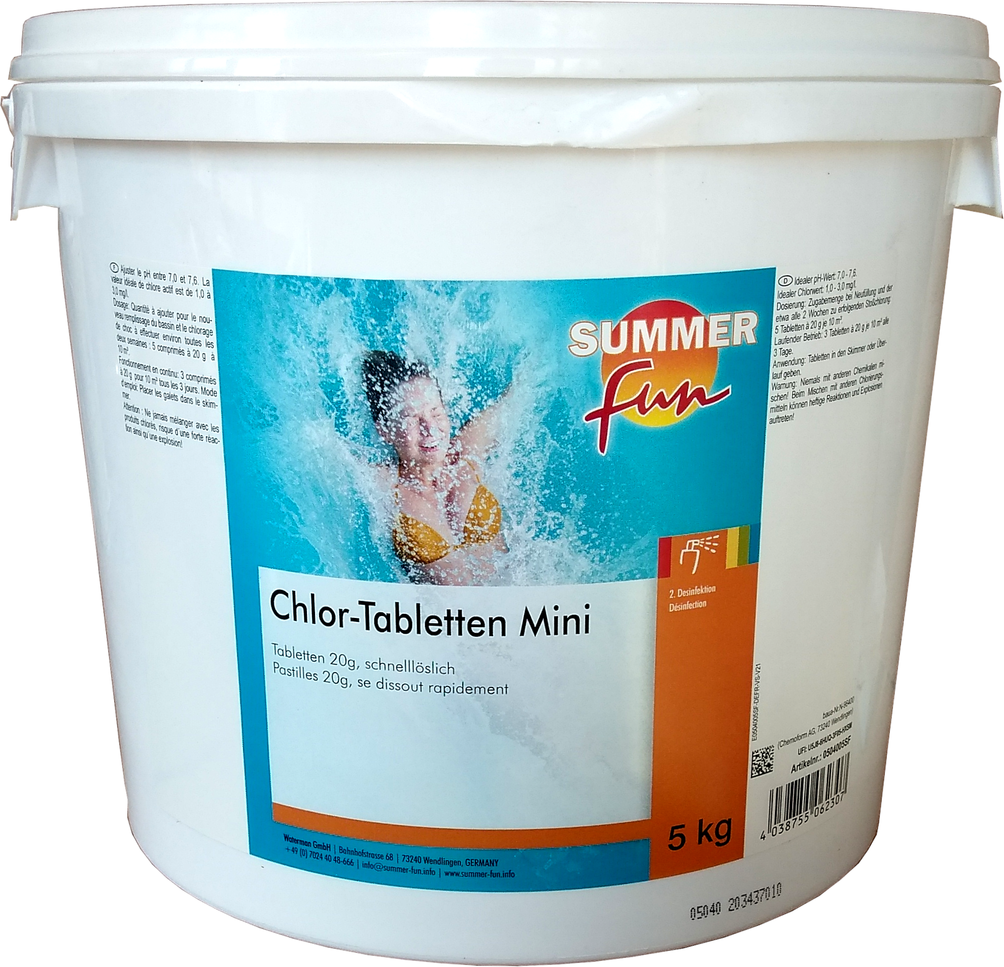 5kg Eimer Mini Chlortabletten SUMMER FUN