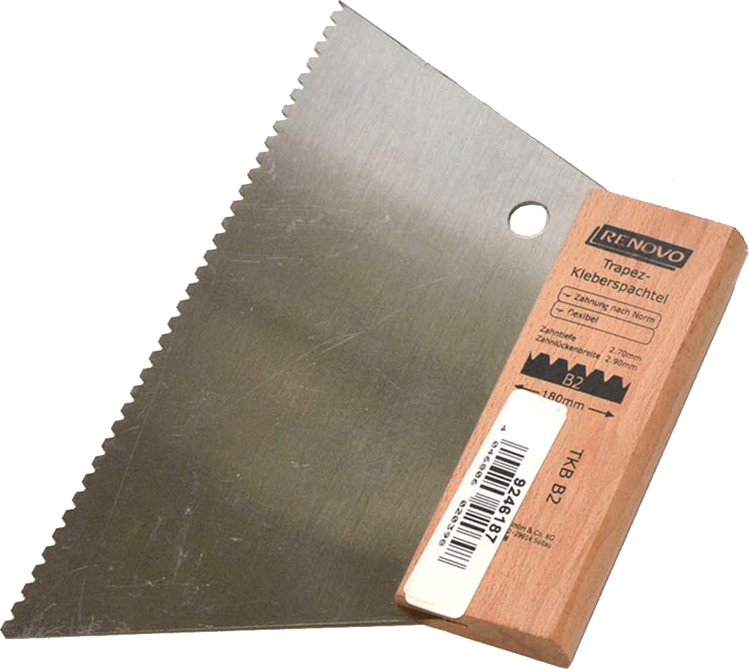 Zahnspachtel 180mm TKB B2 mit Holzgrif Zahnspachtel 180mm TKB B2 mit Holzgrif