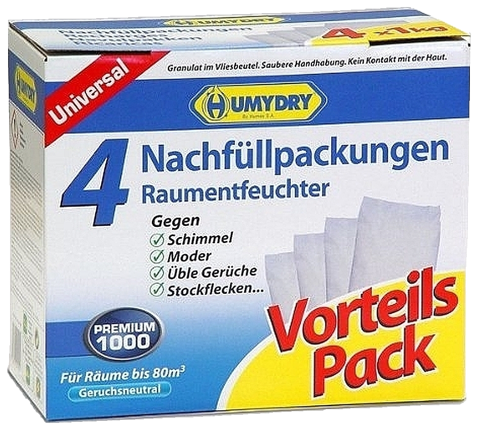 4er Pack Raumentfeuchter HUMYDRY Magnum (4x1kg) 4er Pack Raumentfeuchter HUMYDRY Magnum (4x1kg)
