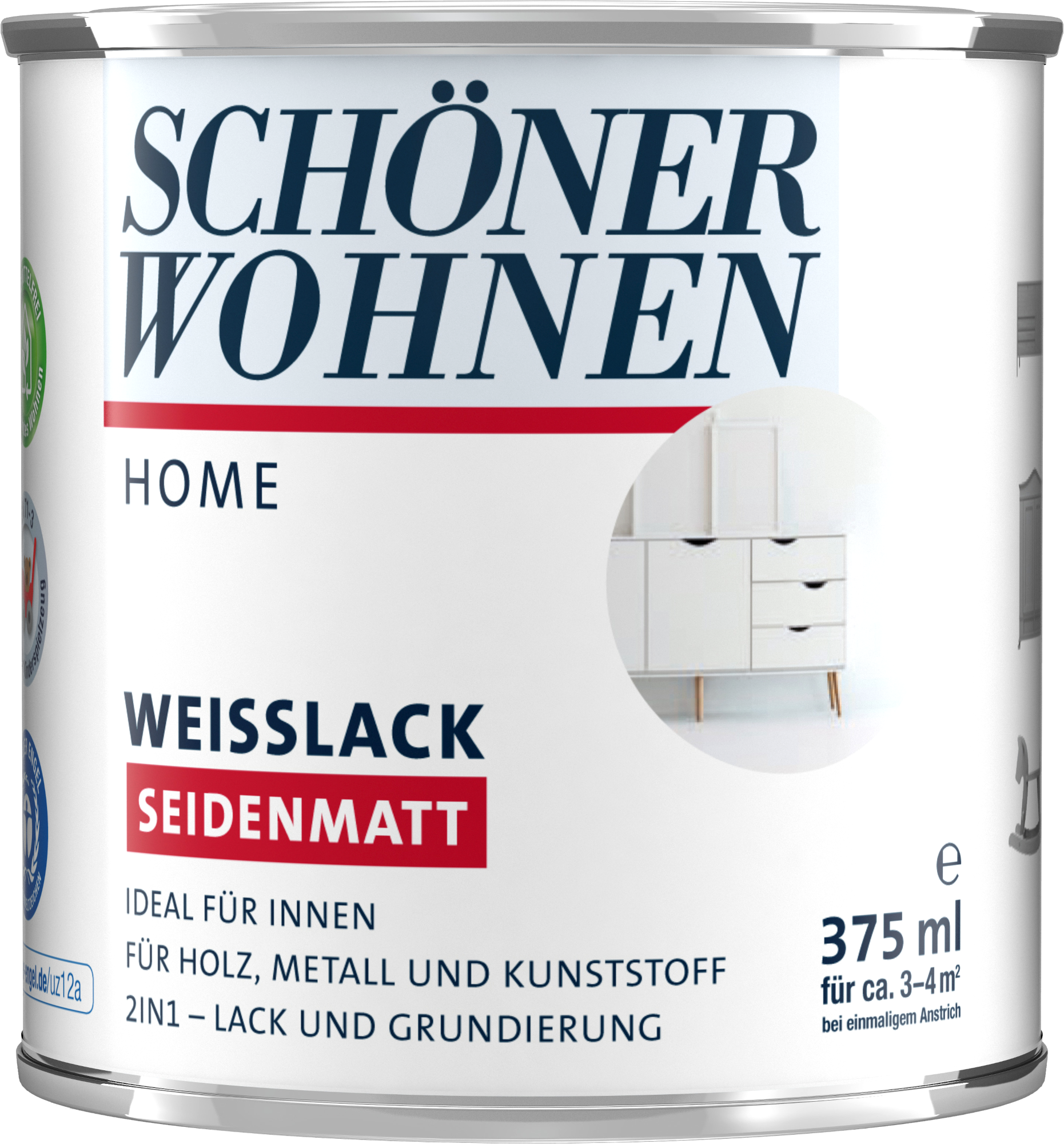 375ml Schöner Wohnen Home Weisslack seidenmatt weiss 375ml Schöner Wohnen Home Weisslack seidenmatt weiss