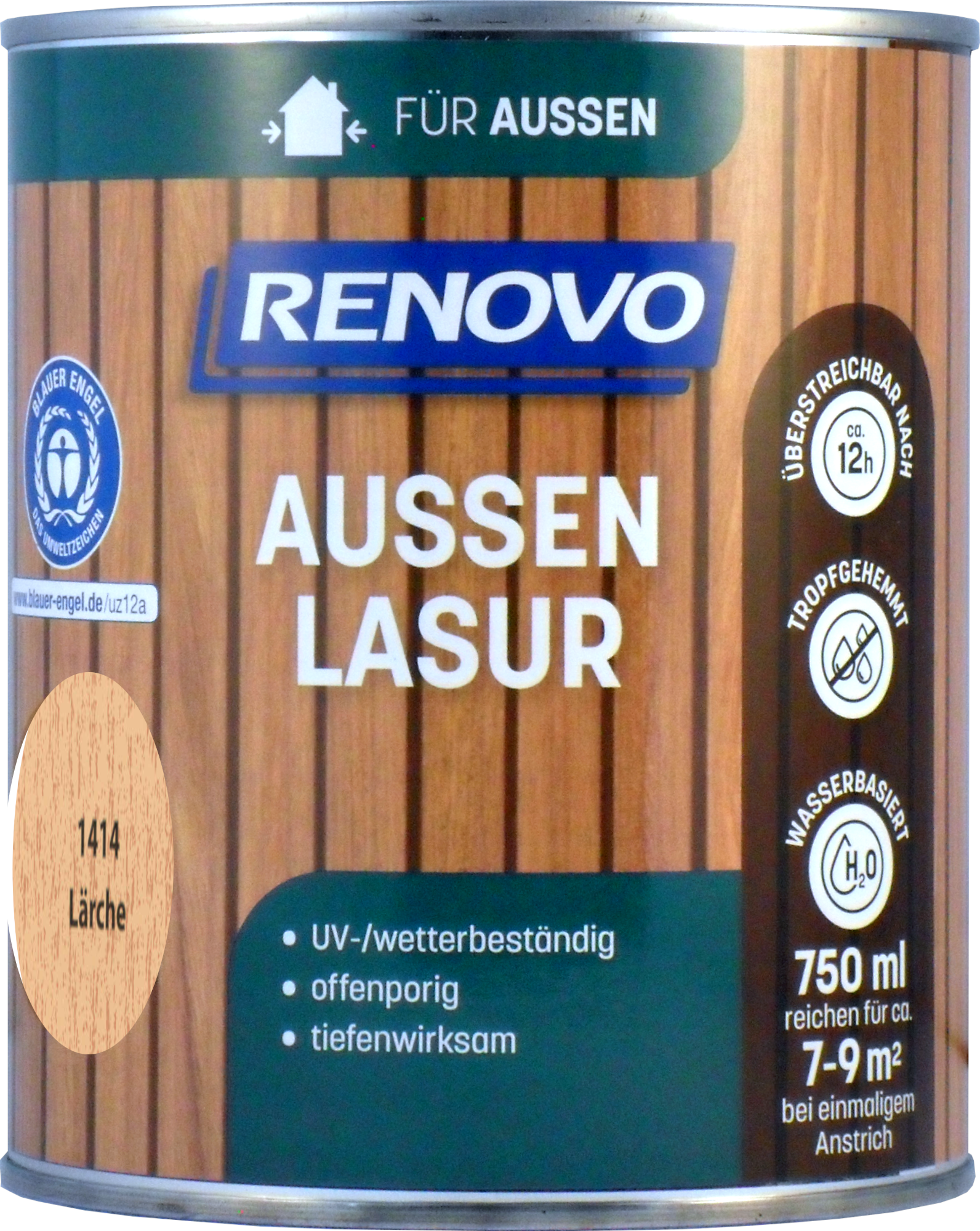 750ml Renovo Wetterlasur/ Aussenlasur Nr.1414 Lärche 750ml Renovo Wetterlasur Nr.1414 lärche