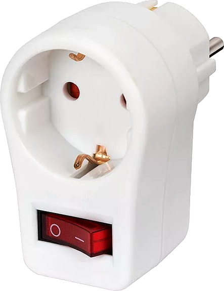 Adapterstecker Schutzkontakt mit Schalter Adapterstecker Schutzkontakt mit Schalter