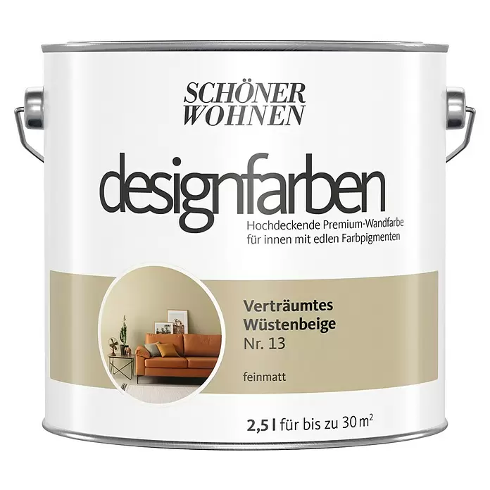 2,5L Schöner Wohnen Designfarbe Verträumtes Wüstenbeige 13 2,5L Schöner Wohnen Designfarbe Verträumtes Wüstengelb 14