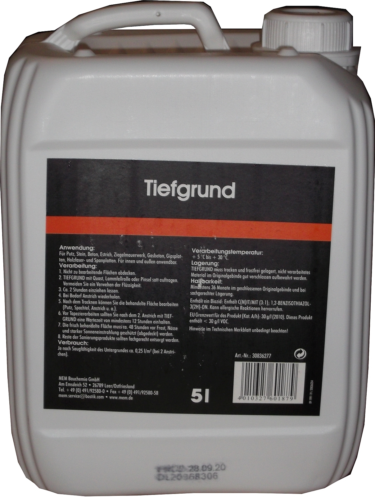 5L MEM TIEFGRUND No Name Untergrundverfestigung 5L MEM TIEFGRUND No Name Untergrundverfestigung