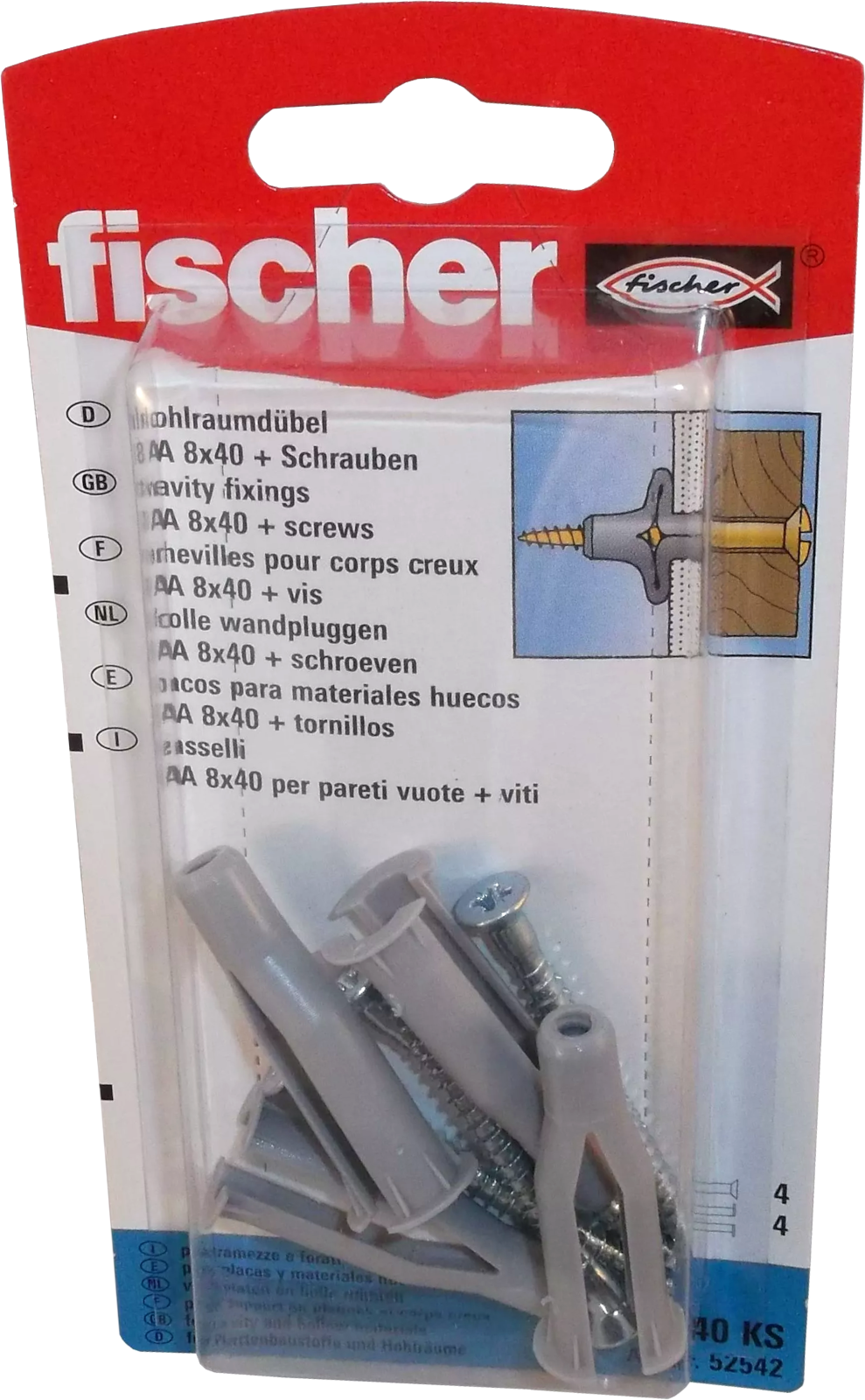 Hohlraumdübel NA 8 x 40 KS SB-Karte Hohlraumdübel NA 8 x 40 KS SB-Karte
