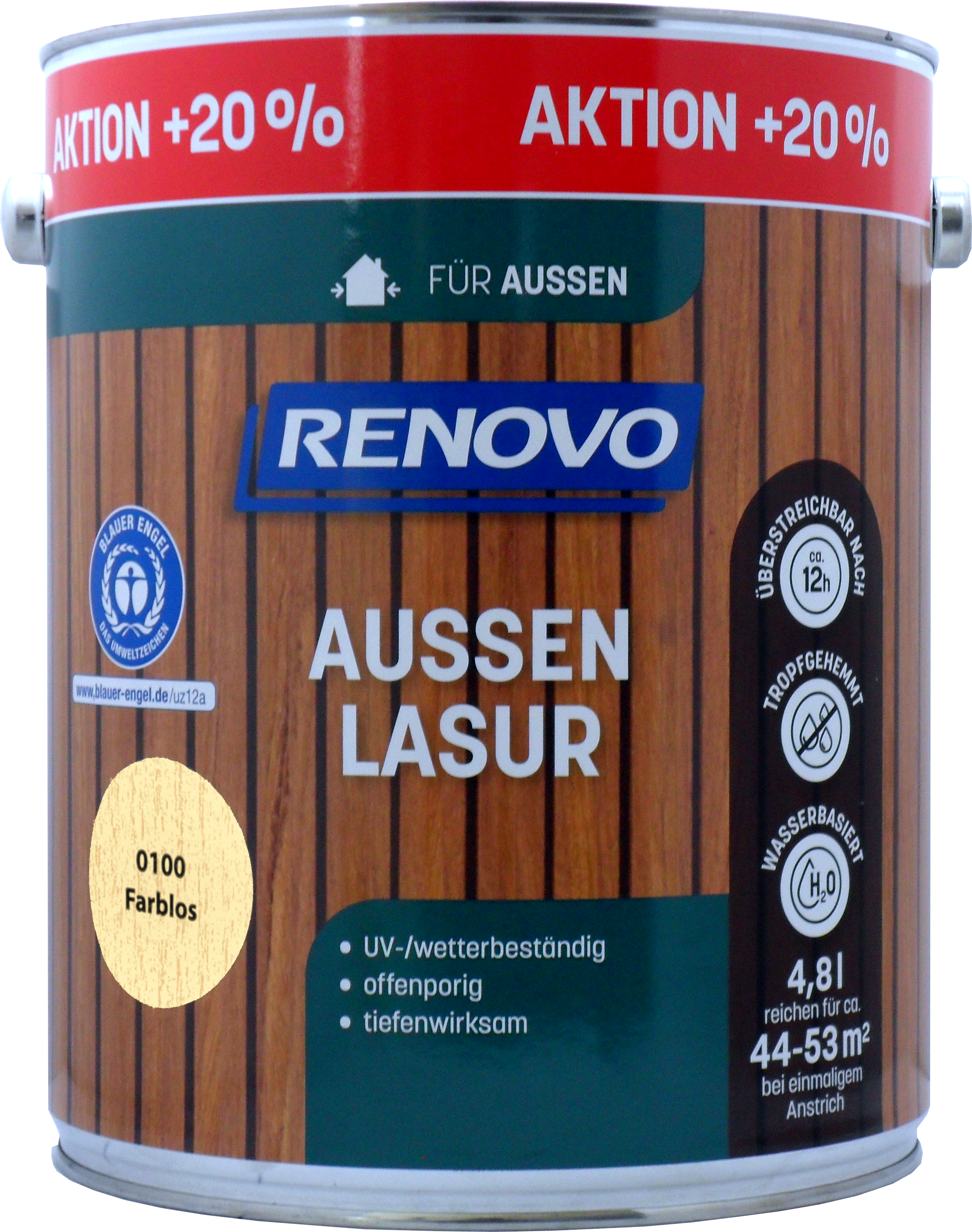 4,8L Renovo Wetterlasur/ Aussenlasur wb. Nr.100 Farblos