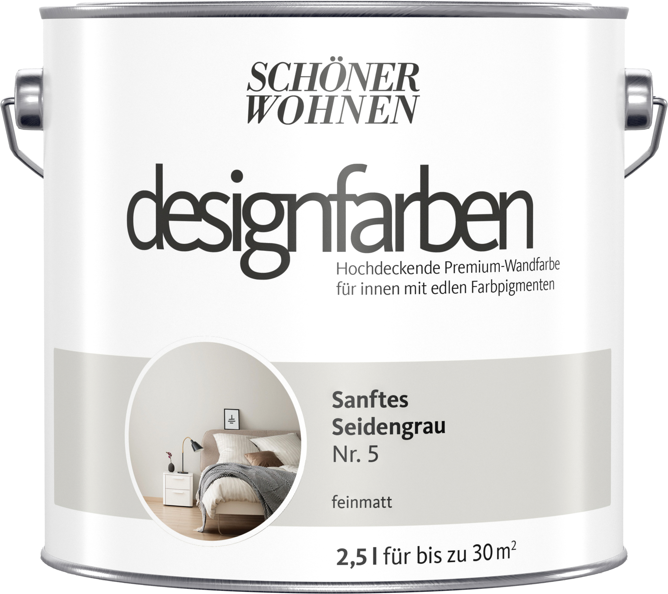 2,5L Schöner Wohnen Designfarbe Sanftes Seidengrau 5 2,5L Schöner Wohnen Designfarbe Sanftes Seidengrau 5