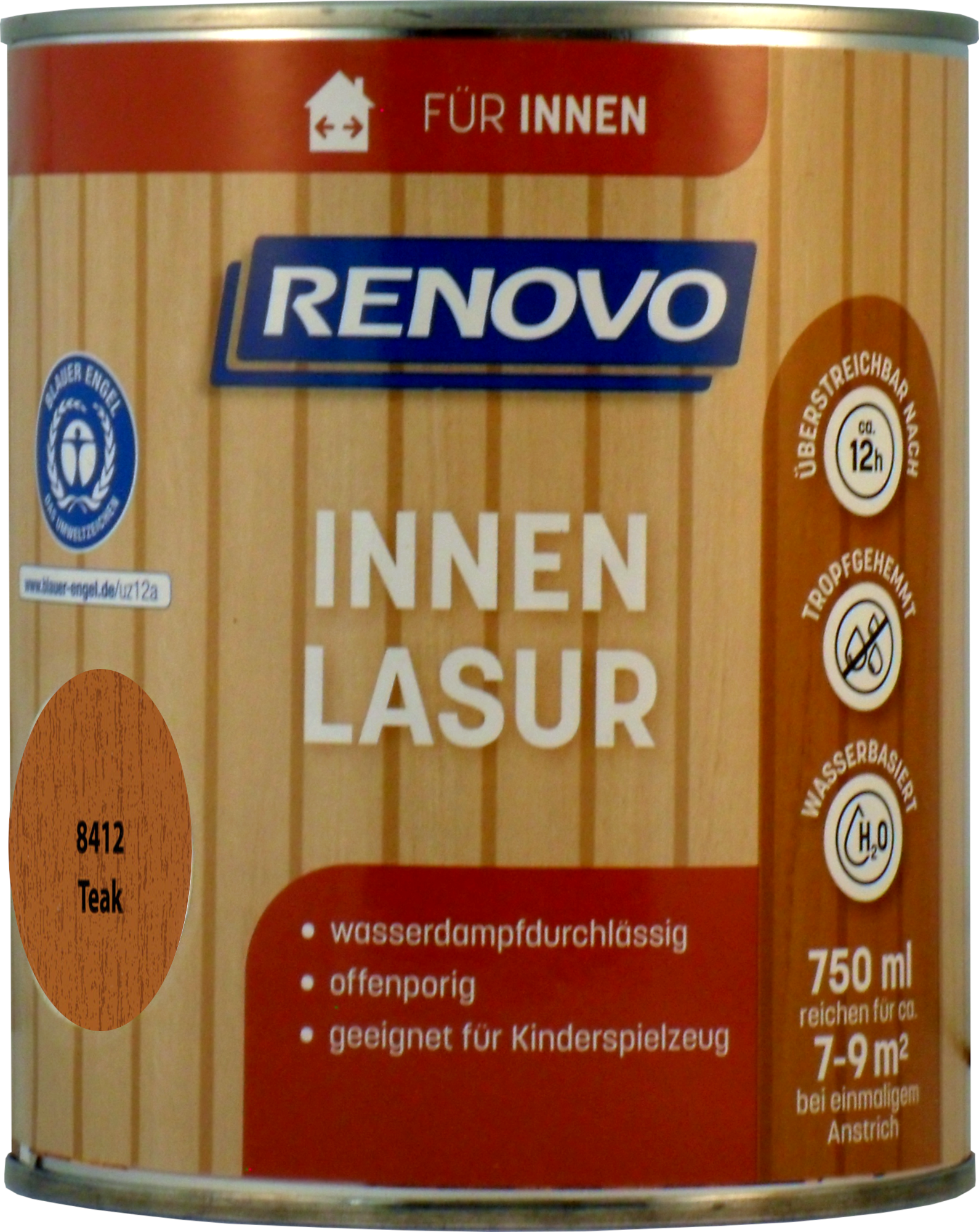 750ml Renovo Innenlasur / Wohnraumlasur Teak 750ml Renovo Wohnraumlasur teak