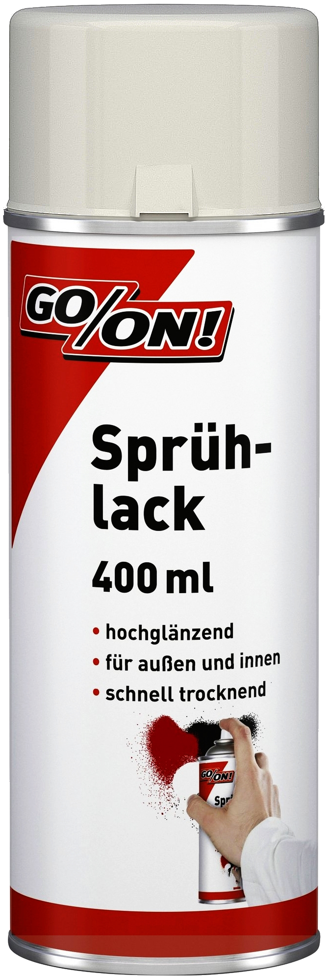 400ml Go/On Sprühlack Farbspray hochglanz reinweiß