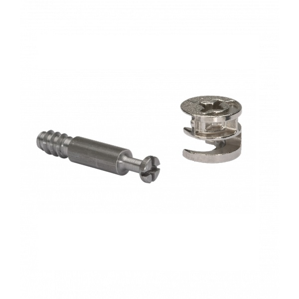 Exzenter-Verbinder 16 mm vernickelt Platte