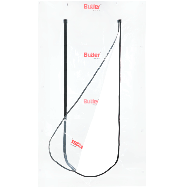 Butler machts Staubschutz-Tür mit Reißverschluss, 2,2x1,12m