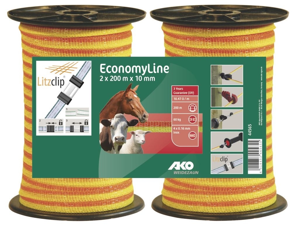 2x200m Economy Line Breitband 10mm, gelb/orange 2x200m Economy Line Breitband 10mm, gelb/orange