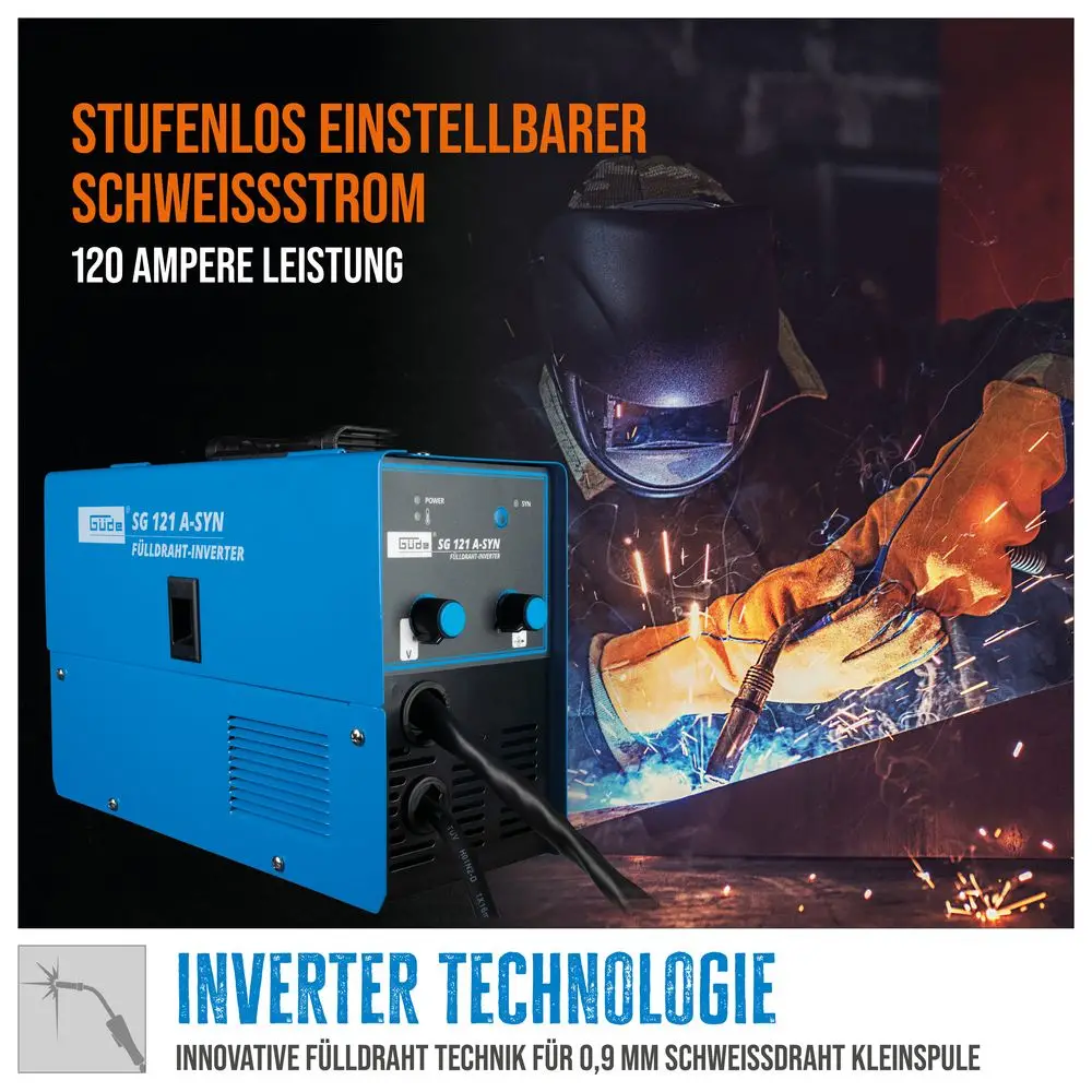 Güde Fülldraht-Schweißgerät SG 121 A-SYN Güde Fülldraht-Schweißgerät SG 121 A-SYN