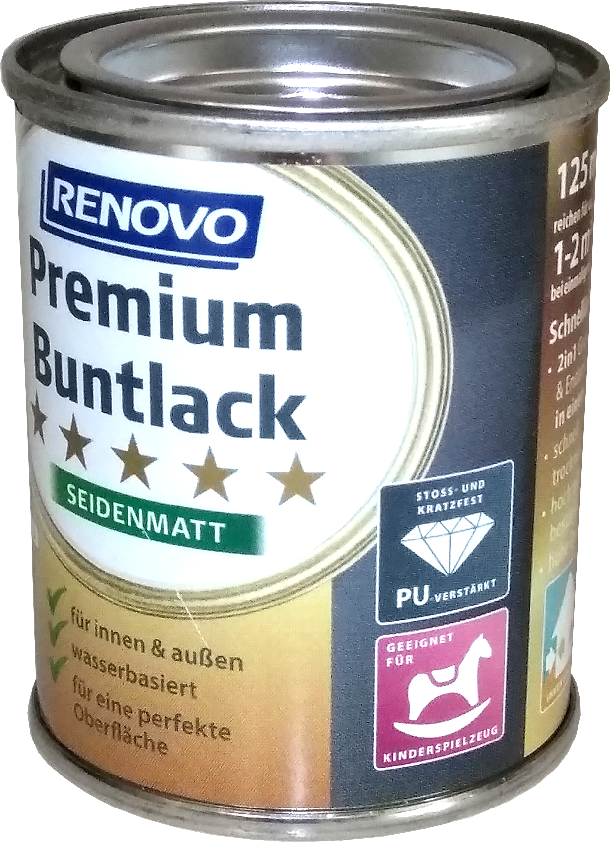125ml Renovo Premium Buntlack seidenmatt RAL3020 Verkehrsrot