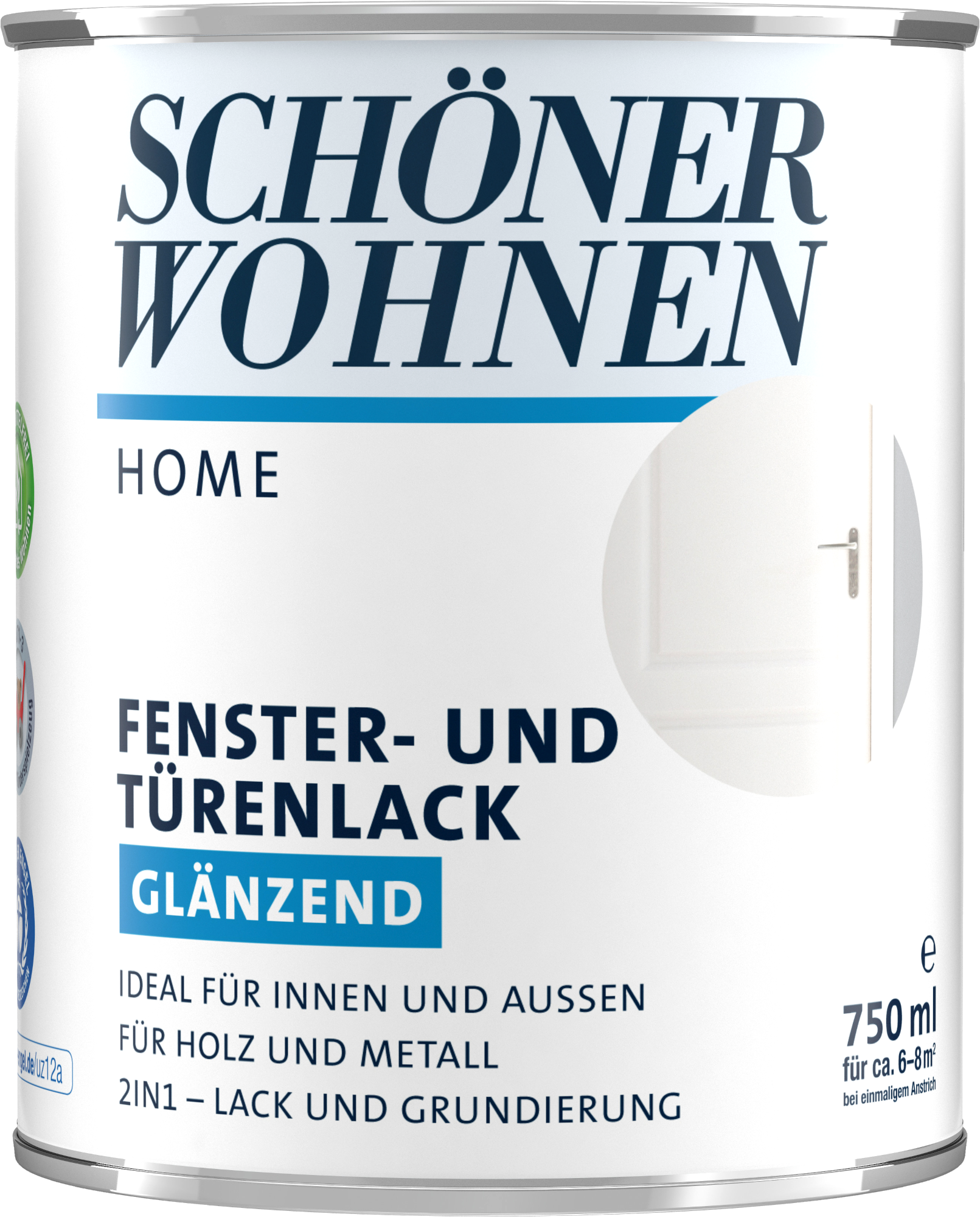 750ml Schöner Wohnen Home Fenster- und Türenlack glänzend weiss