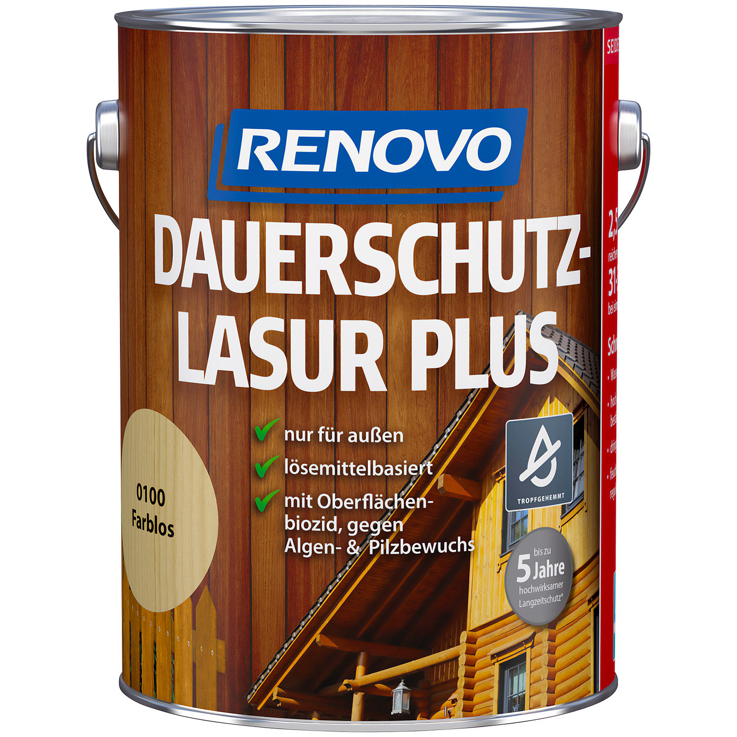 2,5L Renovo Dauerschutzlasur PLUS Nr.0100 Farblos
