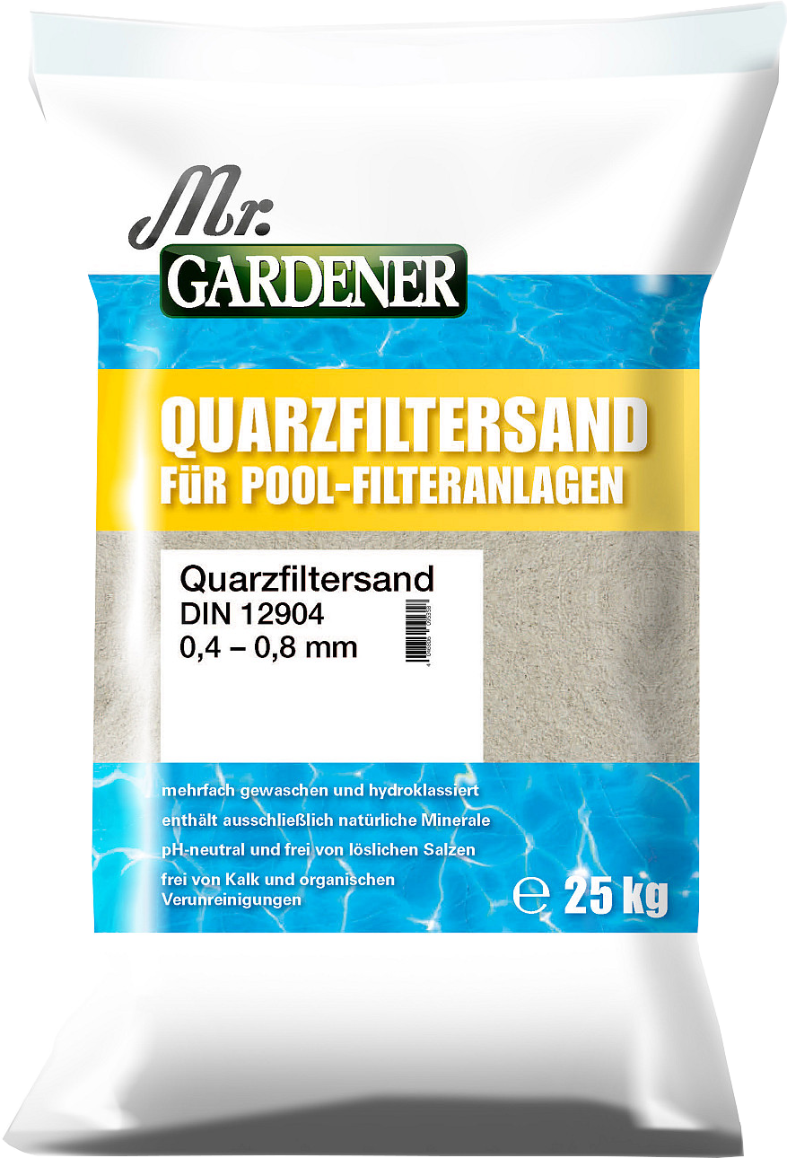 25kg Filtersand Körnung 0,4-0,8 mm Mr.Gardener 25kg Filtersand Körnung 0,4-0,8 mm Mr.Gardener
