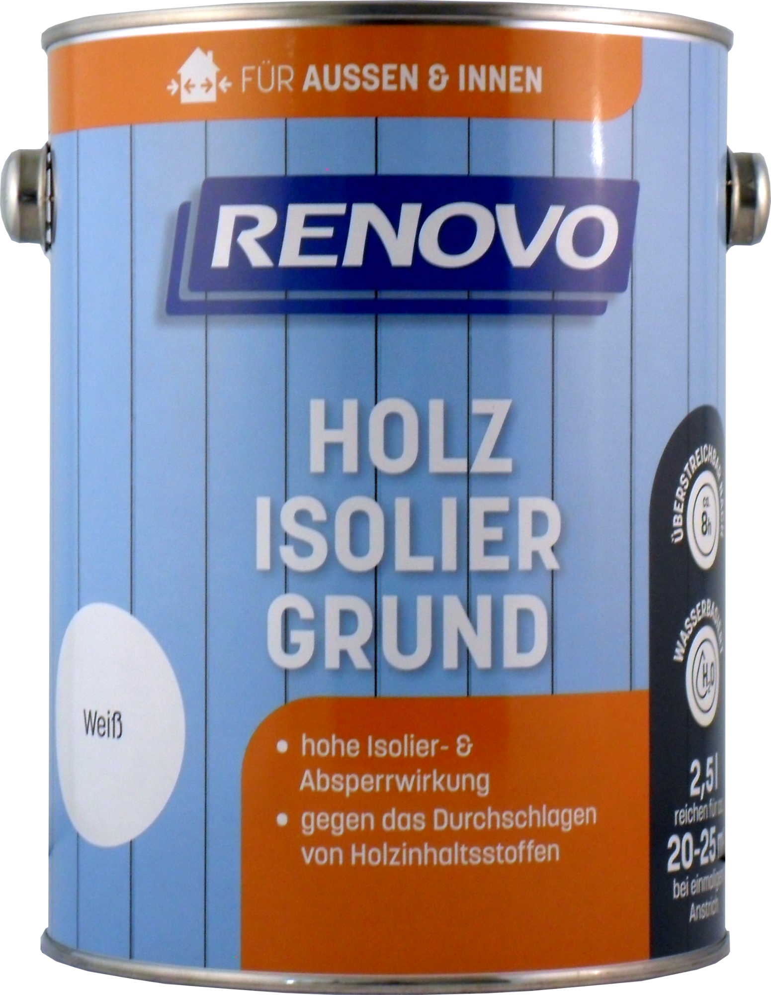 2,5L Renovo Holz- Isoliergrund weiss 2,5L Renovo Isoliergrund weiss (Wetterschutzfarbe)