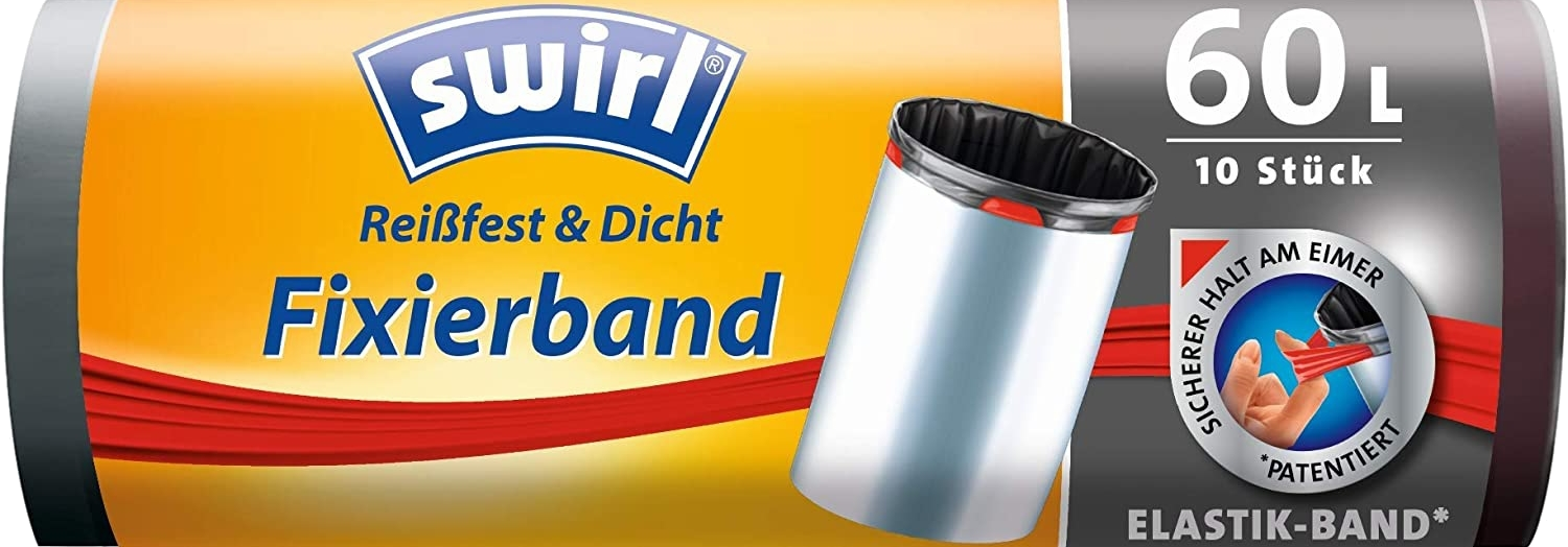 Swirl 60 Liter Fixierband-Müllbeutel R+D, (10/Rolle) Swirl 60 Liter Fixierband-Müllbeutel R+D, (10/Rolle)