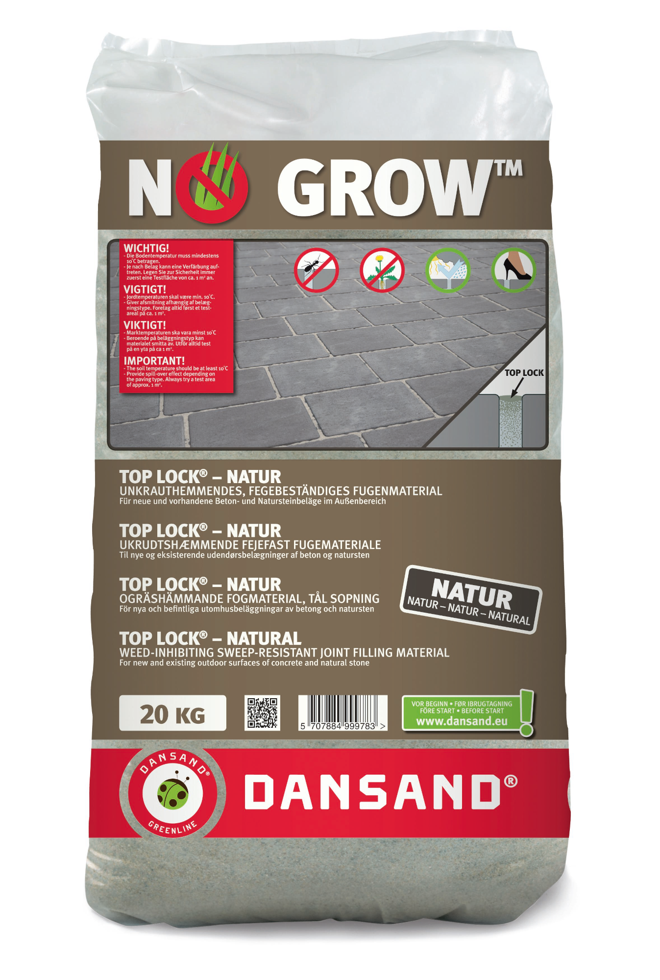 20kg Dansand® TopLock No Grow Hell / Natur Pflasterfugenmörtel 20kg Dansand® TopLock No Grow Hell / Natur Pflasterfugenmörtel