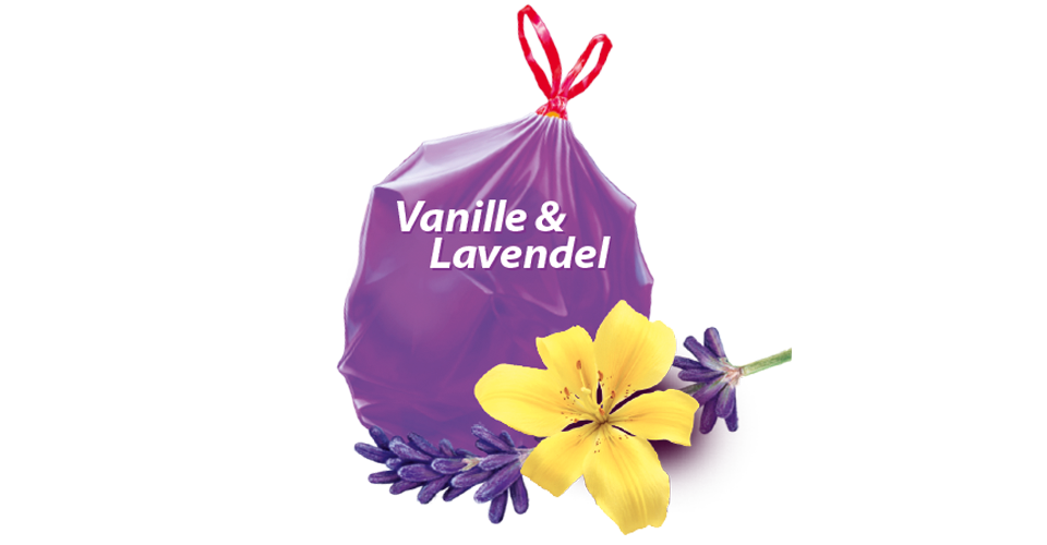 Swirl 10 Liter DUFT-Müllbeutel Vanille-Lavendel, 14 Stück