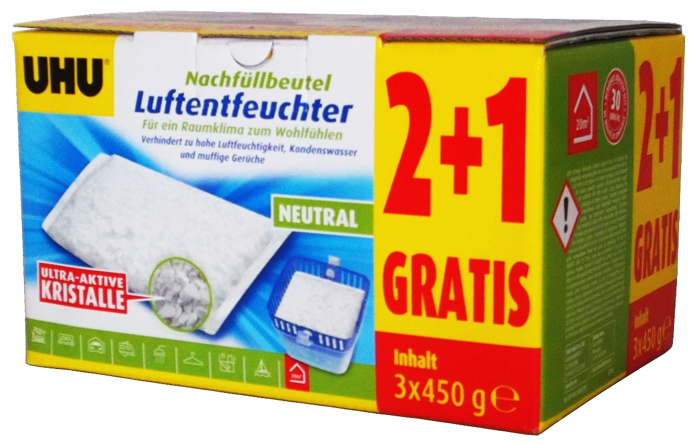 3x450g UHU Luftentfeuchter Nachfüllbeutel 3x450g UHU Luftentfeuchter Nachfüllbeutel