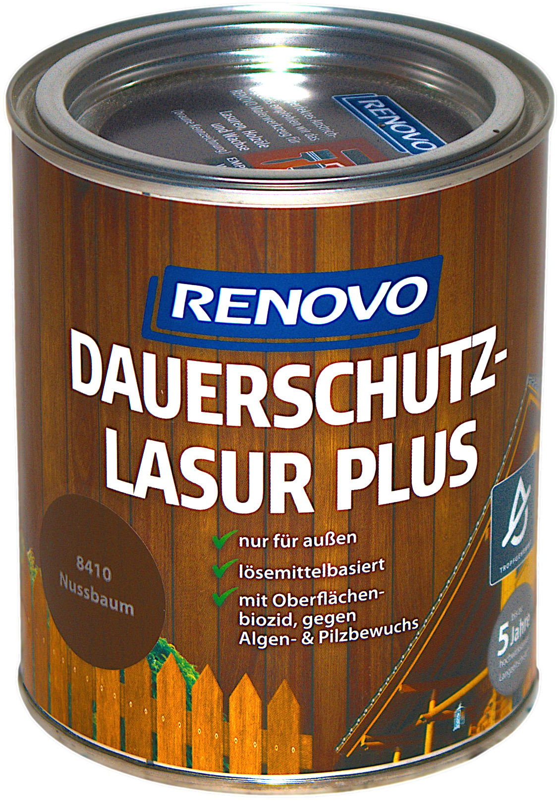 750ml Renovo Dauerschutzlasur PLUS Nr.8410 Nussbaum 750ml Renovo Dauerschutzlasur PLUS Nr.8410 Nussbaum