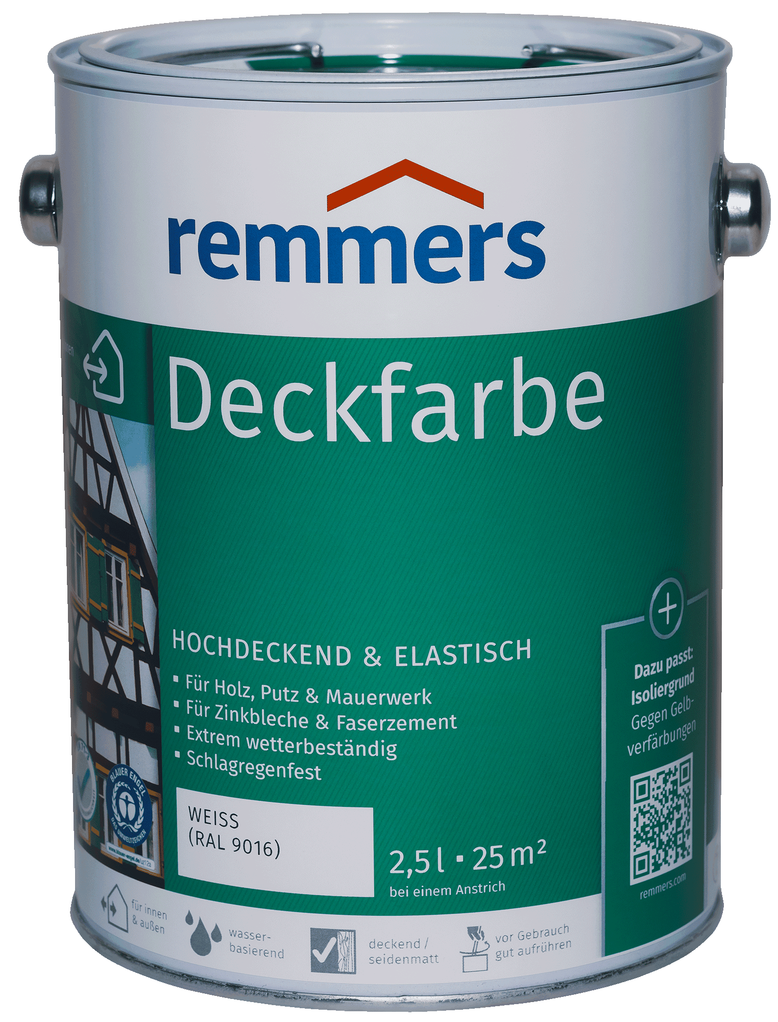 2,5L Remmers Deckfarbe weiß Wetterschutzfarbe 2,5L Remmers Deckfarbe weiß Wetterschutzfarbe