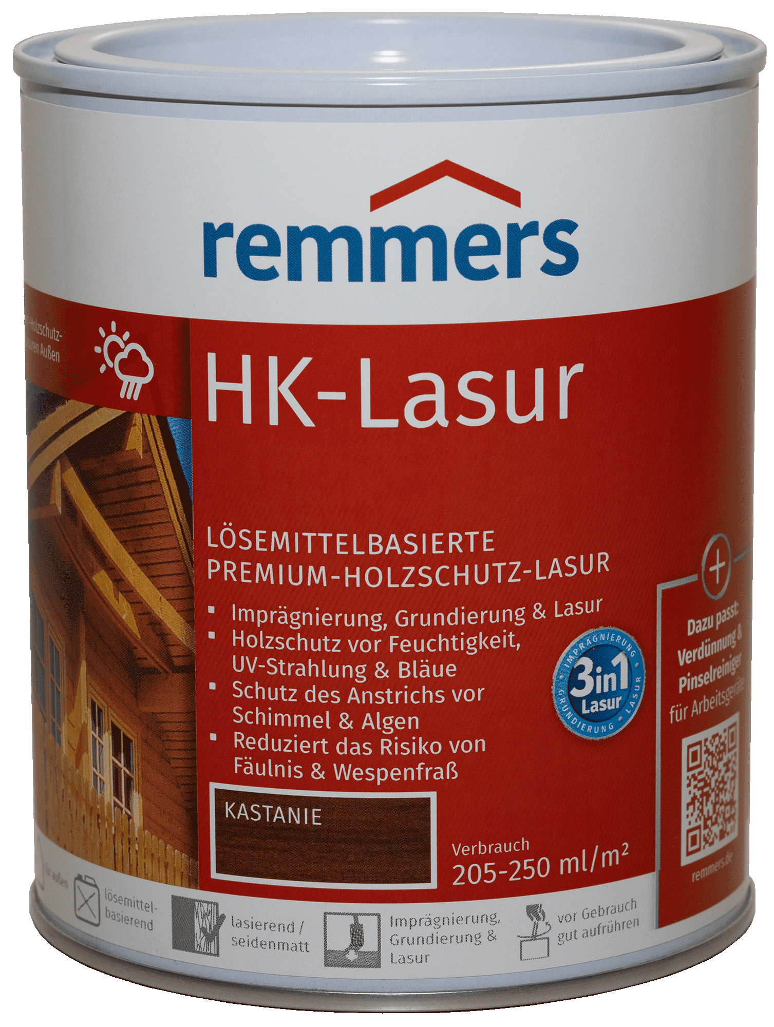 750 ml Remmers HK Lasur Kastanie 750 ml Remmers HK Lasur Kastanie