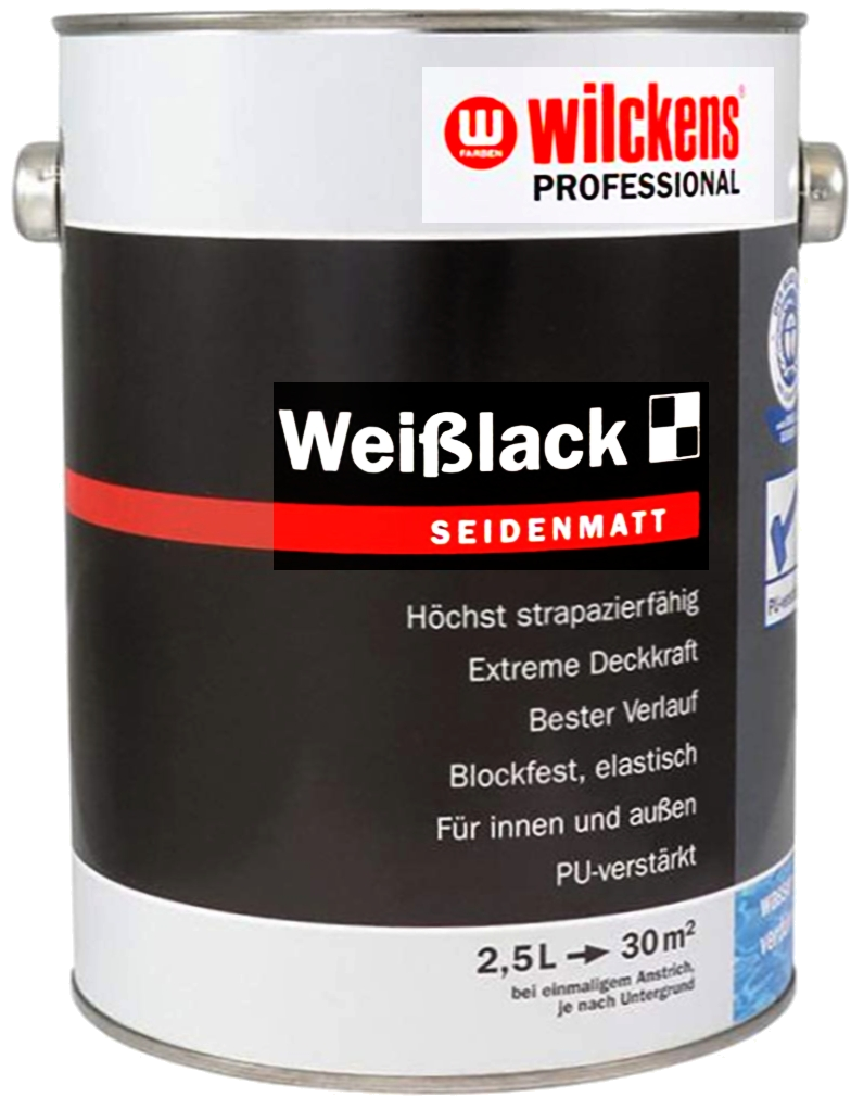 2,5Liter Wilckens Professional Weißlack seidenmatt