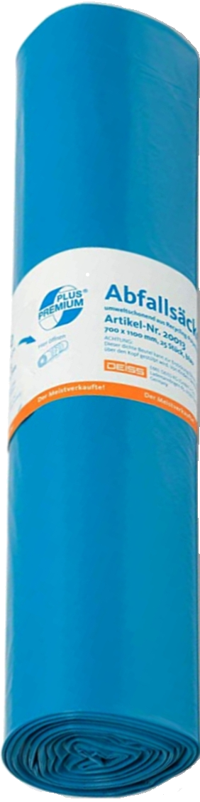 DEISS20013 120 Liter Abfallsäcke Premium Plus® blau 700x1100mm (25/Rolle) DEISS20013 120 Liter Abfallsäcke Premium Plus® blau 700x1100mm (25/Rolle)
