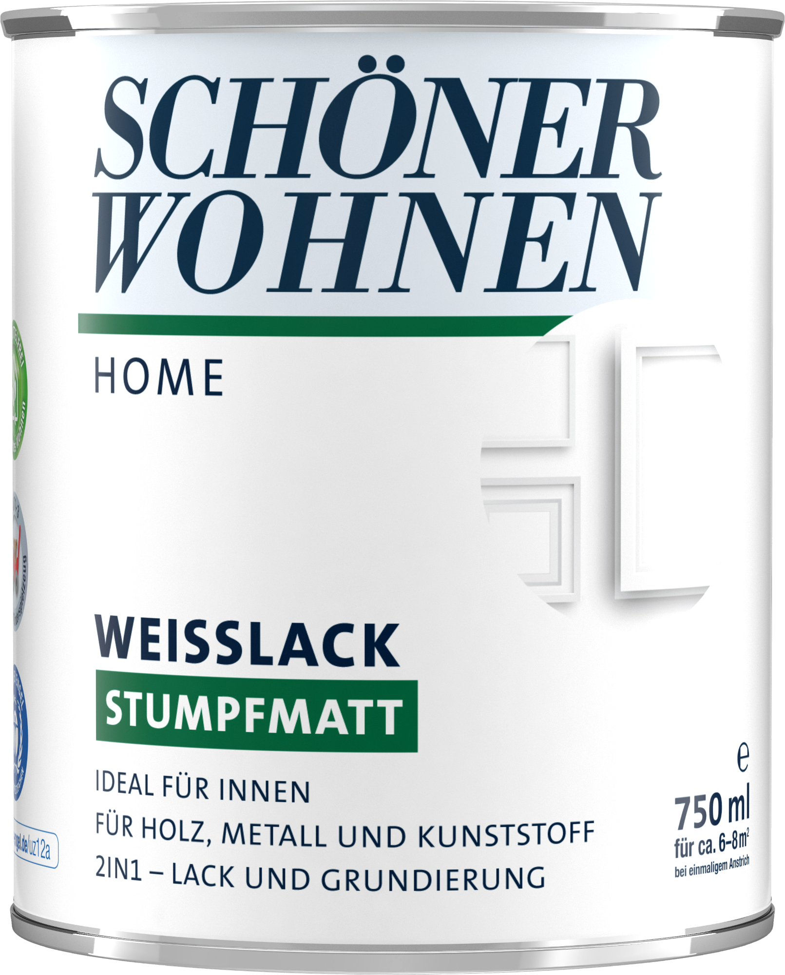 750ml Schöner Wohnen Home Weisslack stumpfmatt weiss 750ml Schöner Wohnen Home Weisslack stumpfmatt weiss