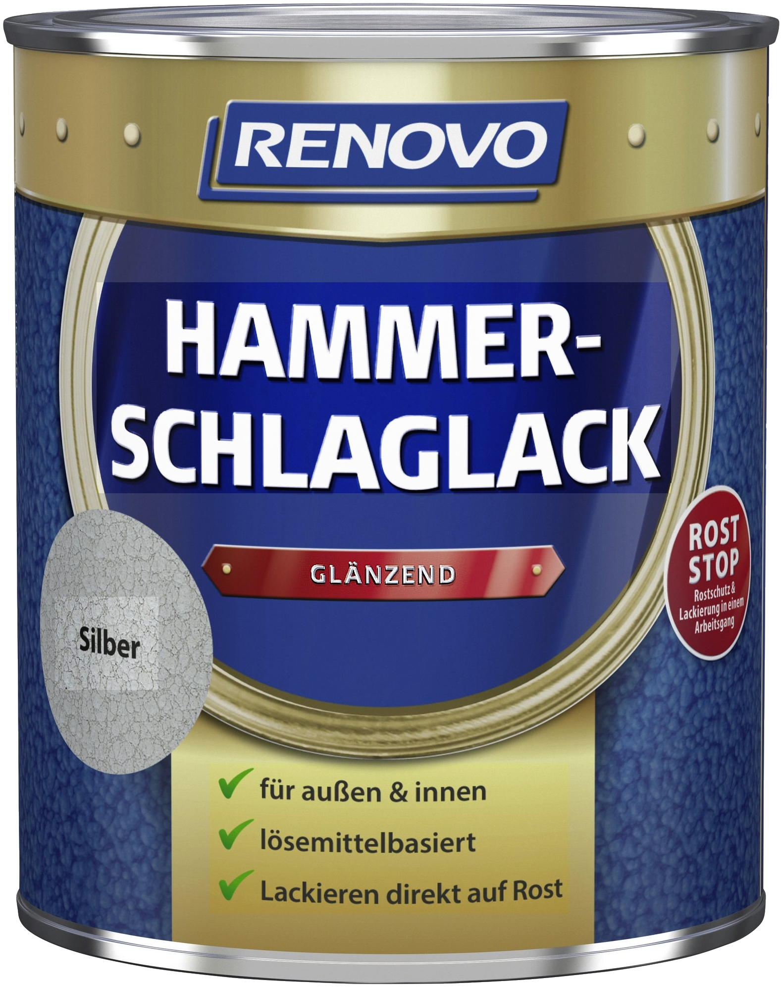 750ml Renovo Hammerschlaglack glänzend silber 750ml Renovo Hammerschlaglack glänzend silber