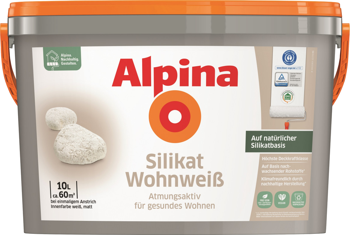 ALPINA Silikat Wohnweiß Innenfarbe 10 Liter