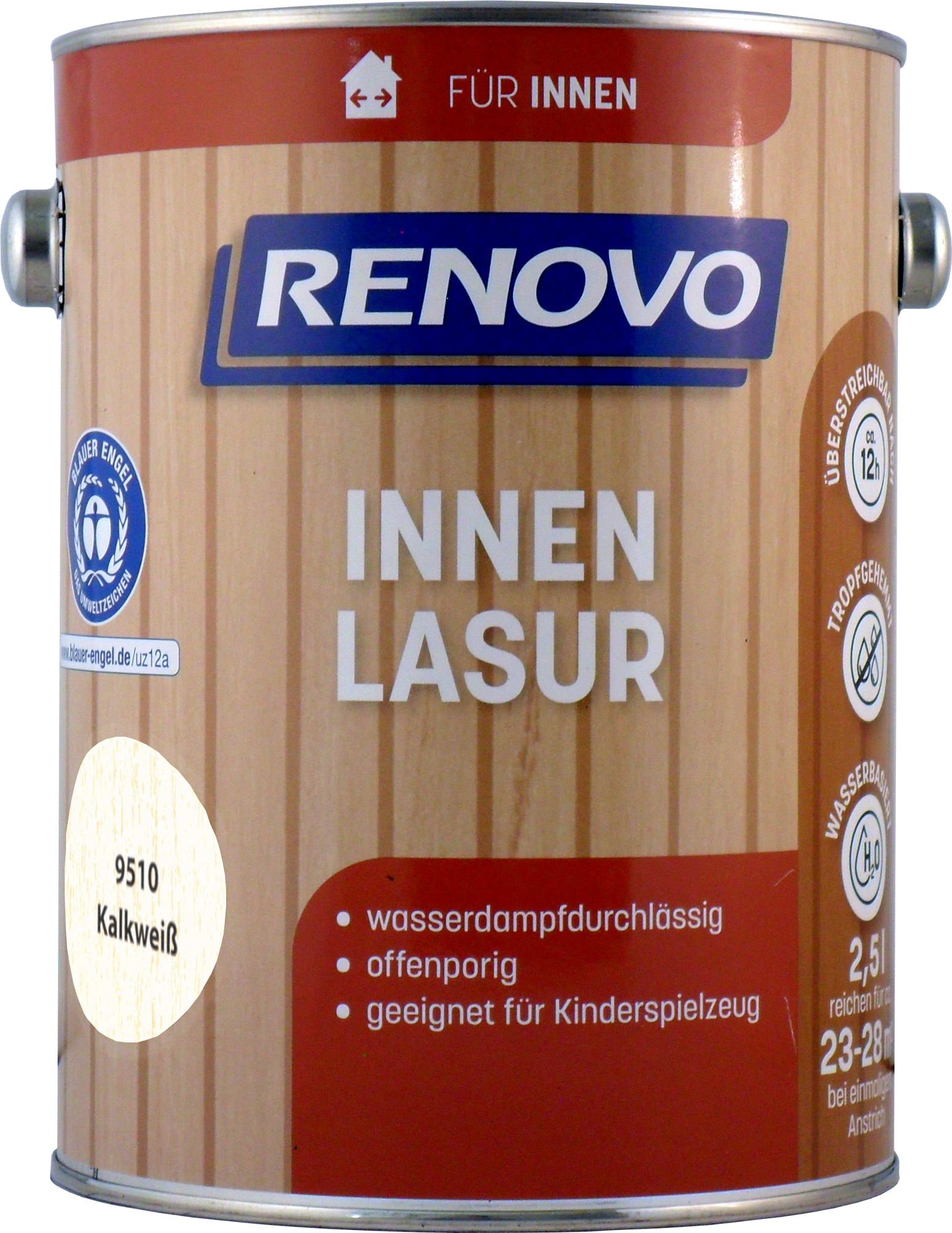2,5L Renovo Innenlasur / Wohnraumlasur Kalkweiß 2,5L Renovo Wohnraumlasur kalkweiß