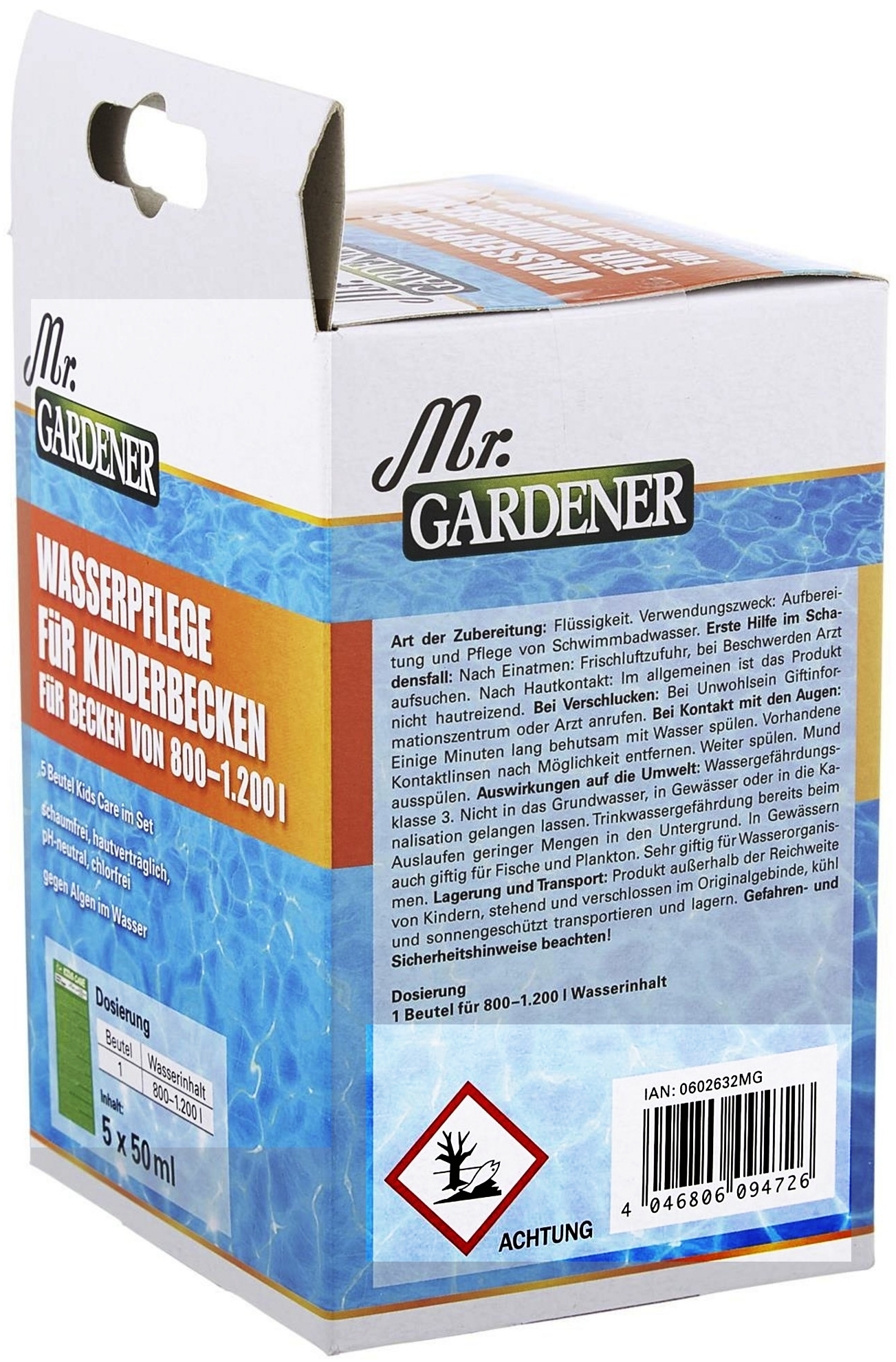 Mr.Gardener Kids Care Wasserpflege für Kinderbecken
