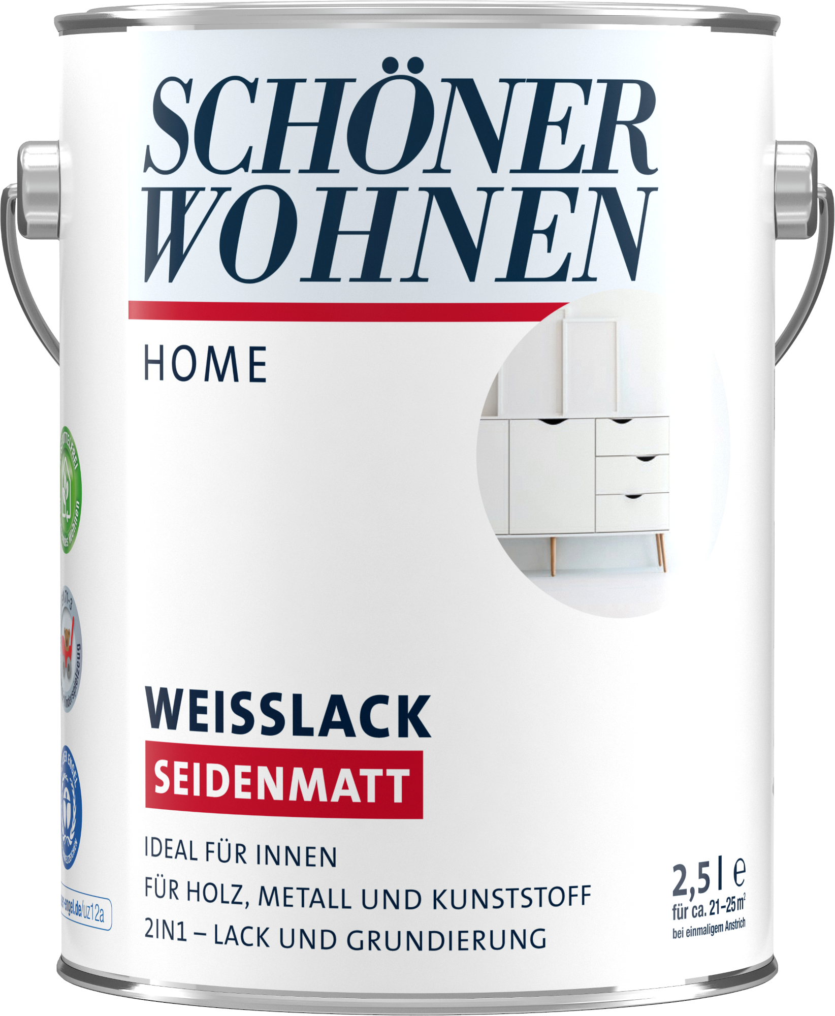2,5L Schöner Wohnen Home Weisslack seidenmatt weiss 2,5L Schöner Wohnen Home Weisslack seidenmatt weiss
