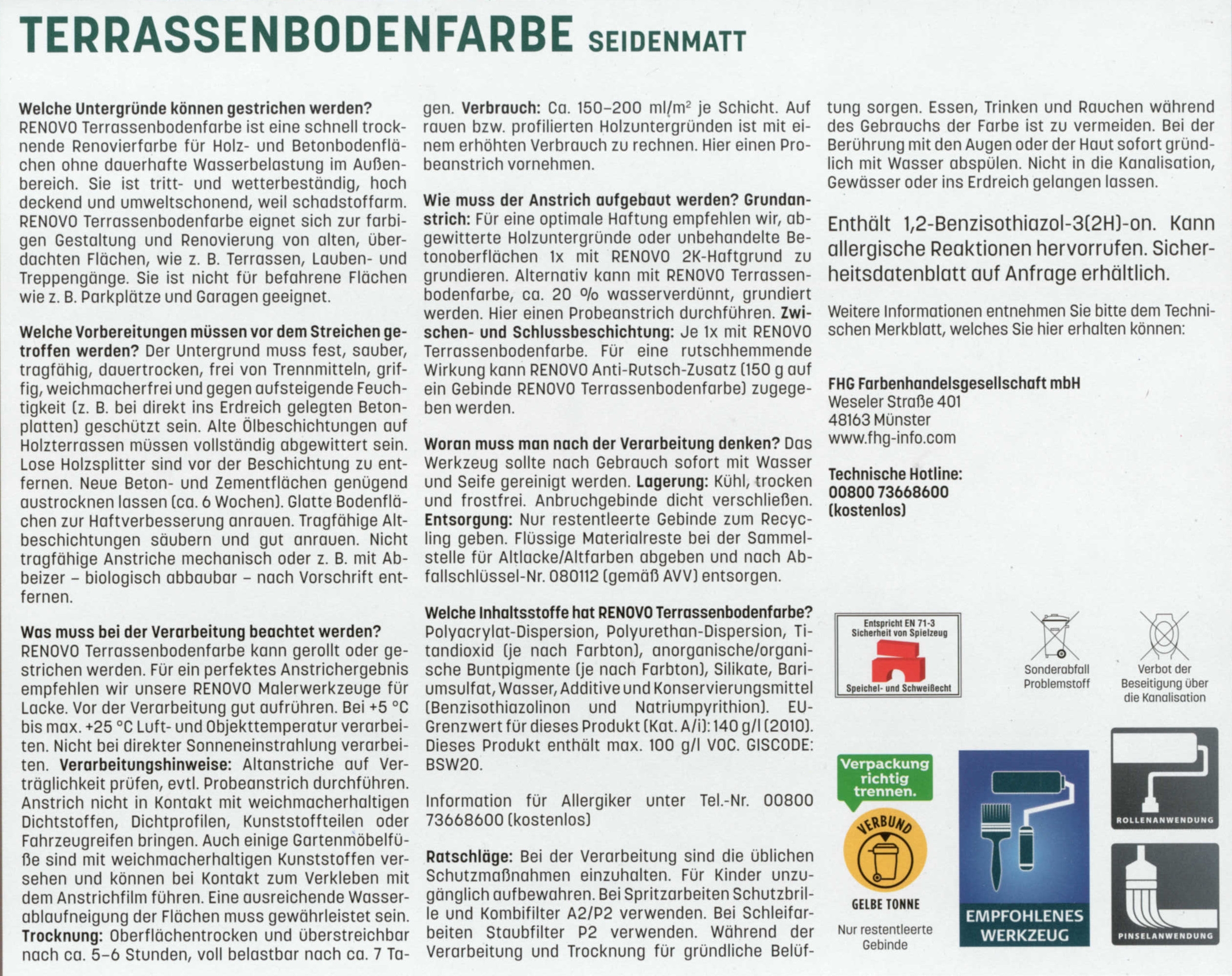 4l Renovo Terrassenbodenfarbe Nussbraun 4l Renovo Terrassenbodenfarbe Nussbraun