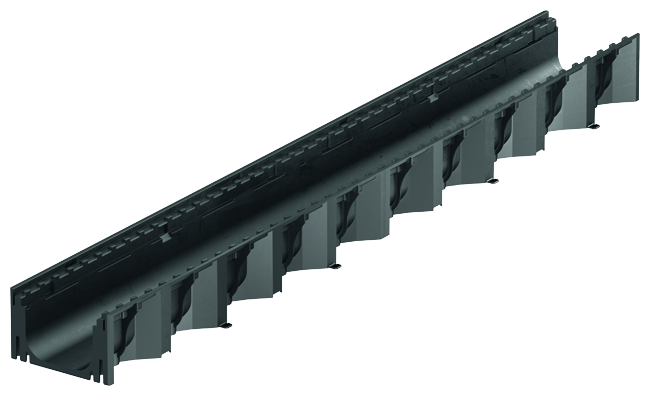 ACO Hexaline 2.0 Rinne 1m,schwarz, ohne Rost ACO Hexaline 2.0 Rinne 1m,schwarz, ohne Rost