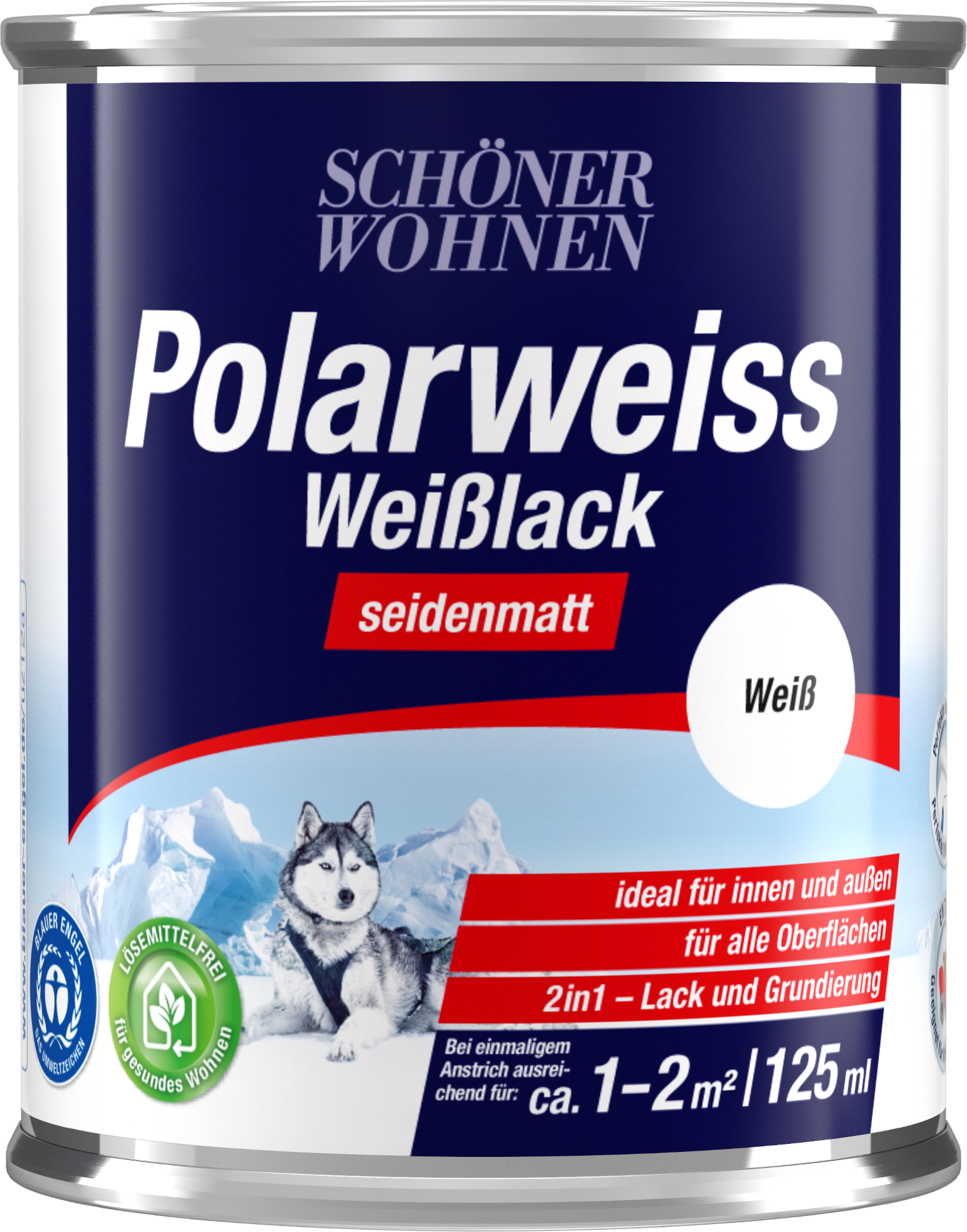 125ml Schöner Wohnen Polarweiss Weisslack seidenmatt 125ml Schöner Wohnen Polarweiss Weisslack seidenmatt