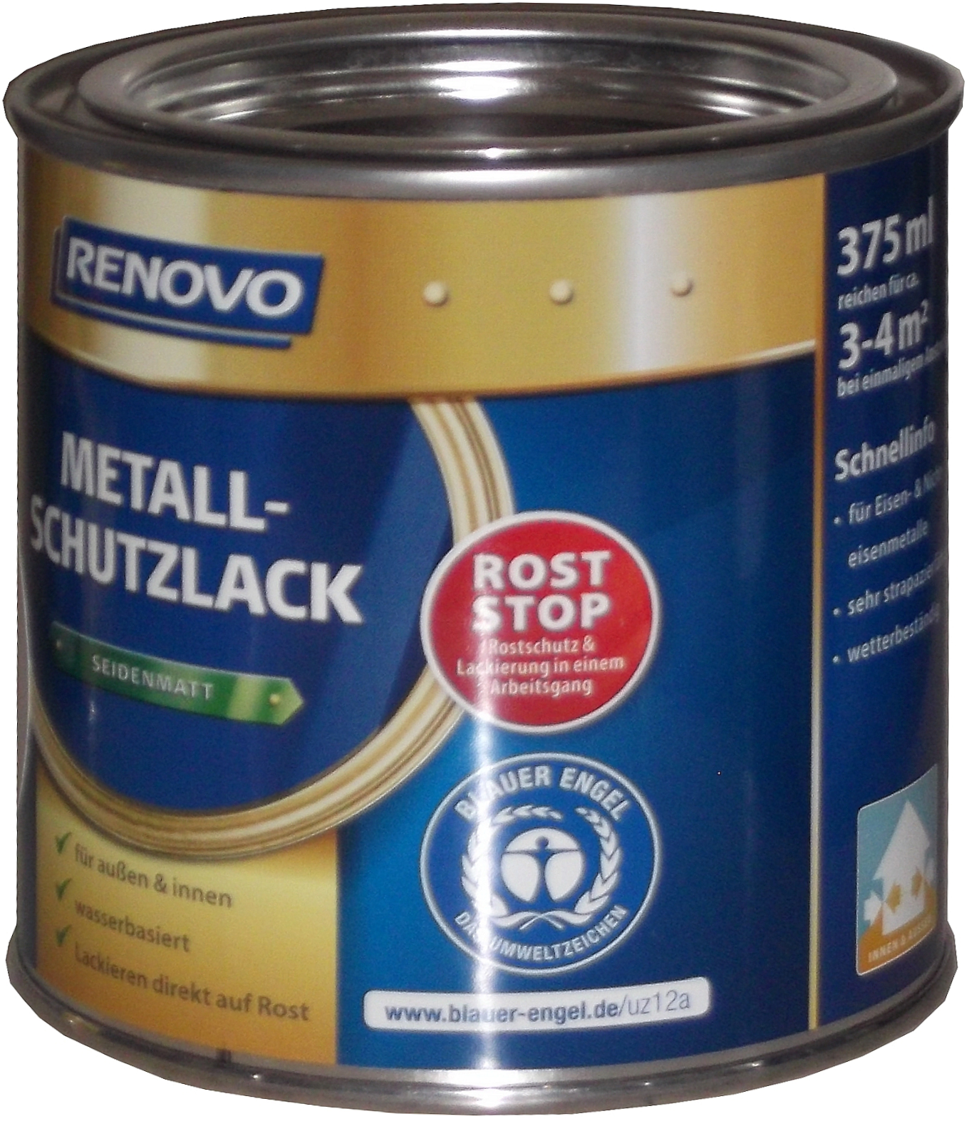 375ml Renovo Metallschutzlack sdm Feuerrot 3000