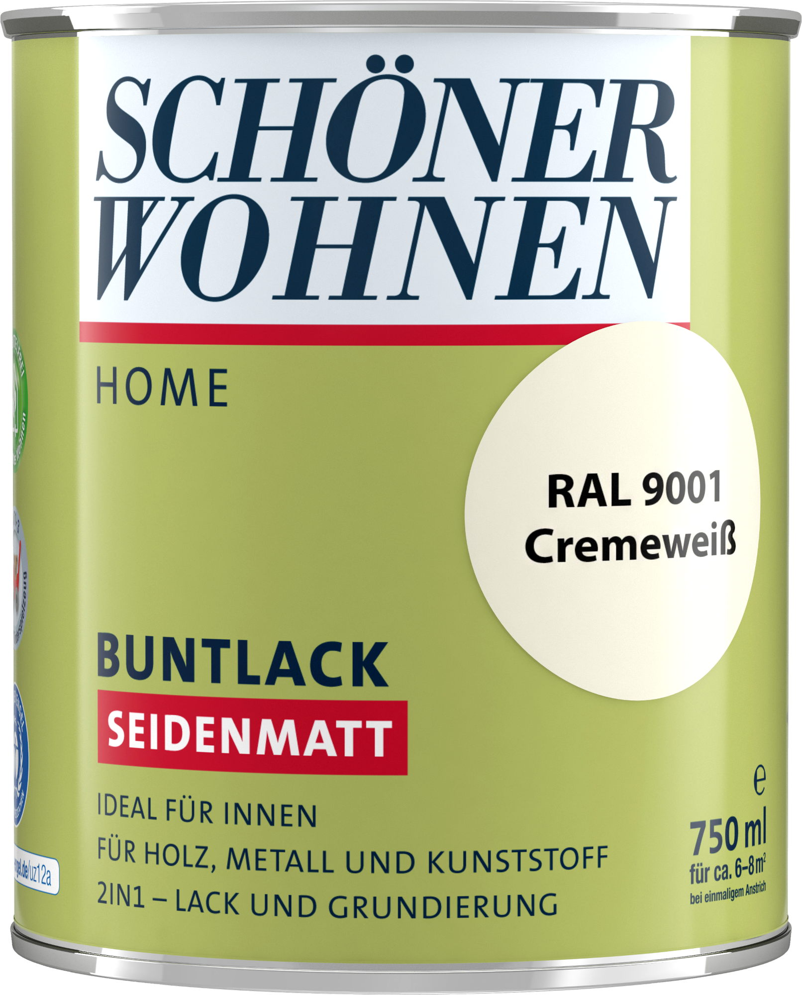 750ml Schöner Wohnen Home Buntlack seidenmatt, RAL 9001 Cremeweiß