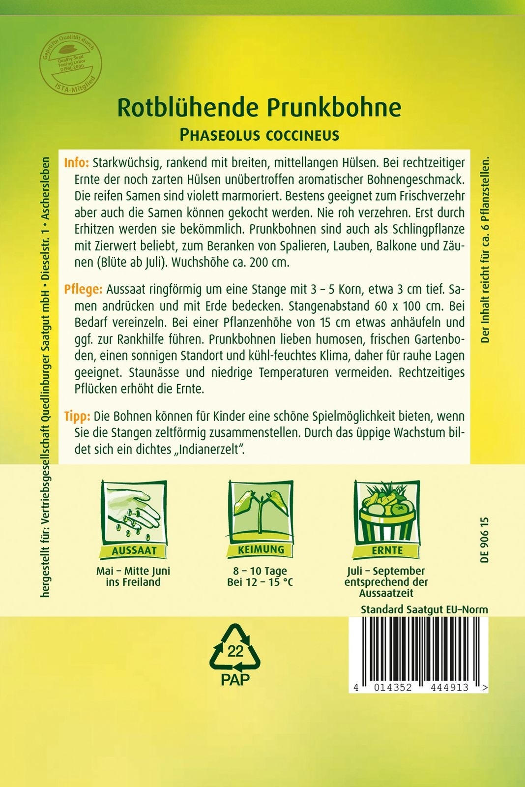 Prunkbohnen Rotblühende Prunkbohnen Rotblühende