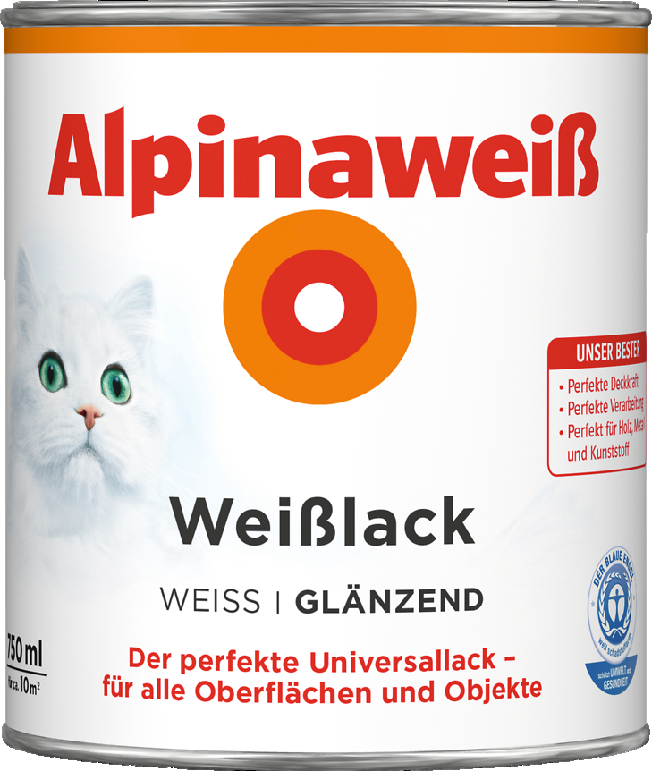 2L ALPINA Alpinaweiß Weißlack glänzend 2L ALPINA Weißlack glänzend