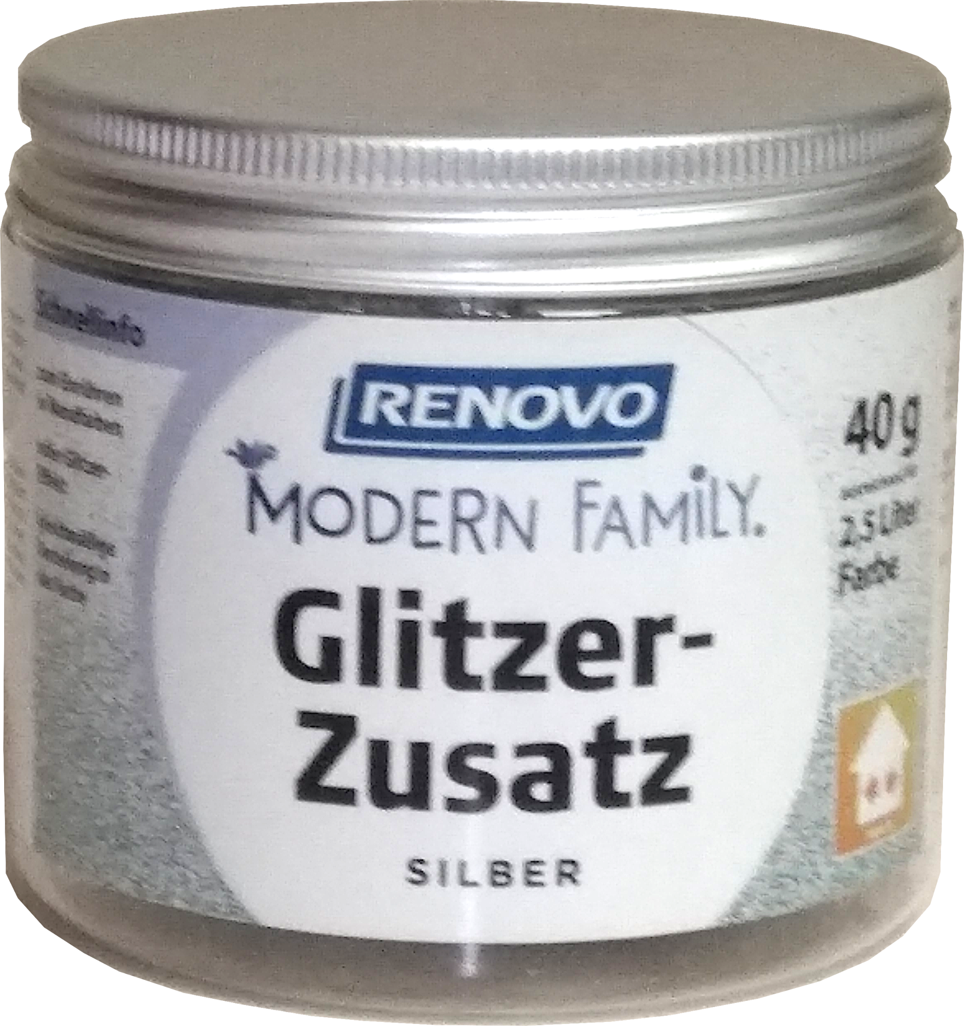 40g Renovo Glitzerzusatz, Modern Family, Silber 40g Renovo Glitzerzusatz, Modern Family, Silber