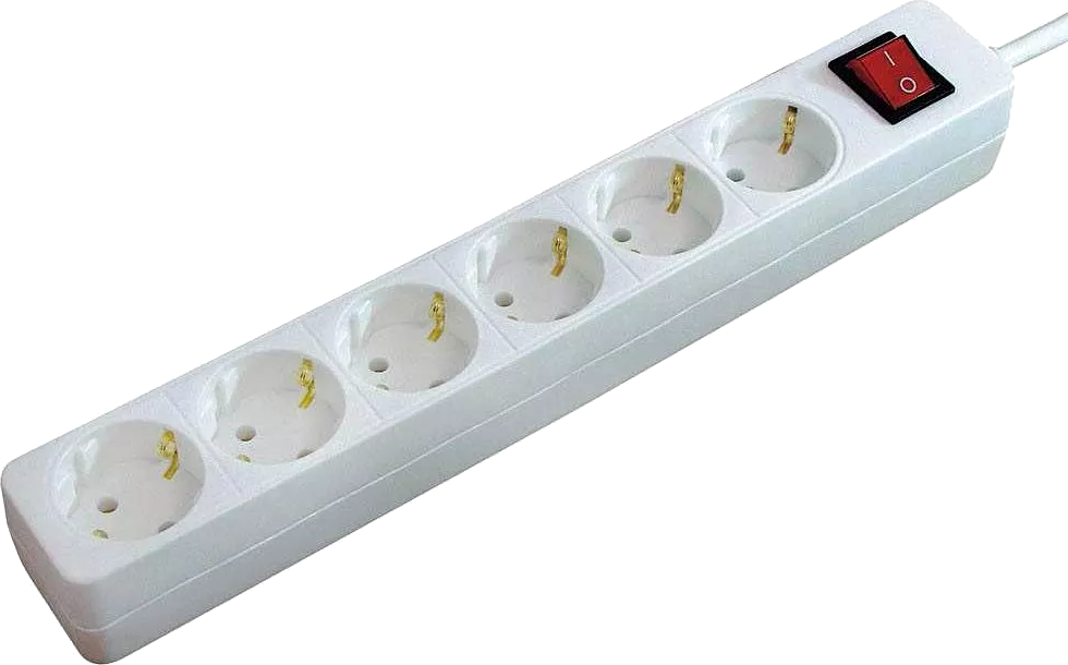 Steckdosenleiste mit Schalter 6-fach weiß 1,4m Steckdosenleiste mit Schalter 6-fach weiß 1,4m
